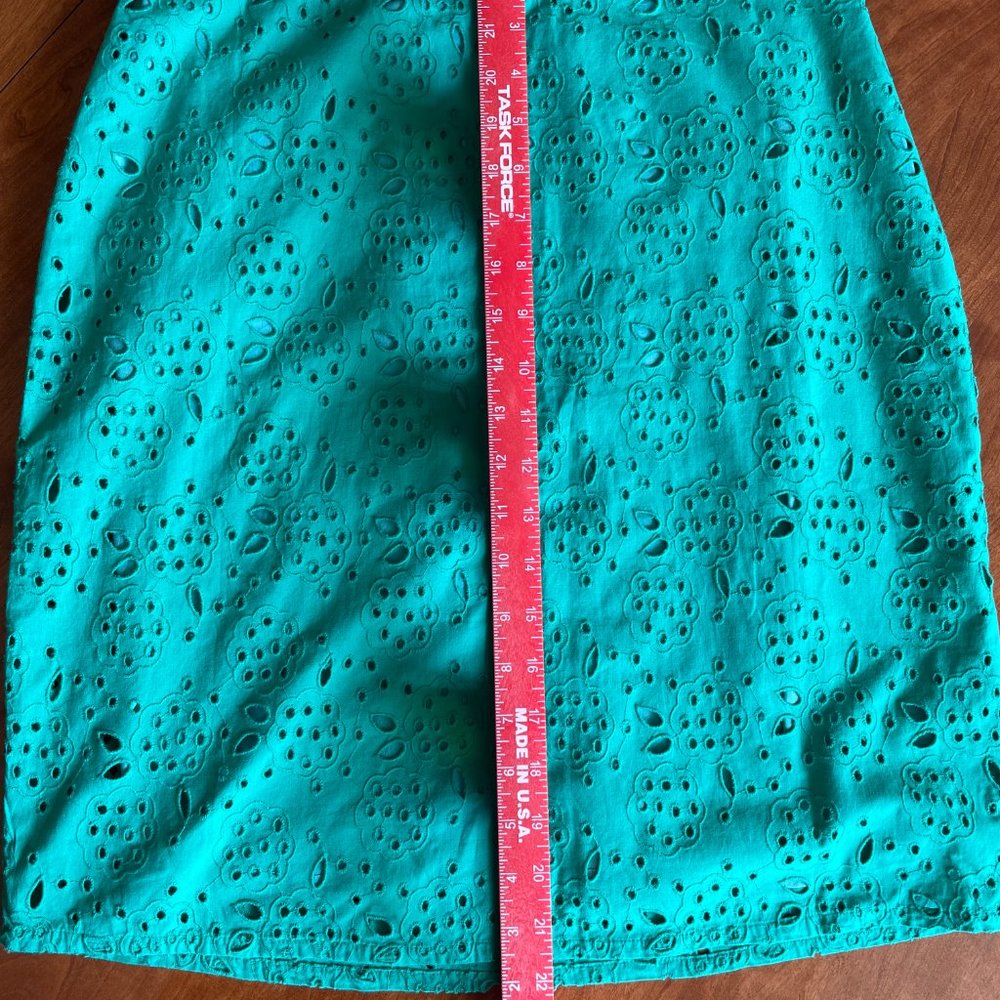 Boden Green Eyelet A-line skirt, NWT - Picture 3 of 8